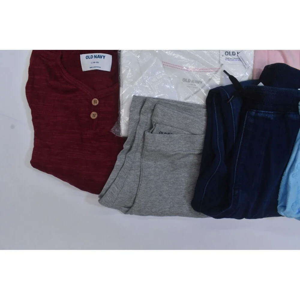 Old Navy Bulk Lot Of 10 Girls Size Large 10/12 Mixed Season Tops Bottoms Shorts